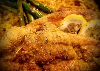 Filet of Fried Whiting With Asparagus